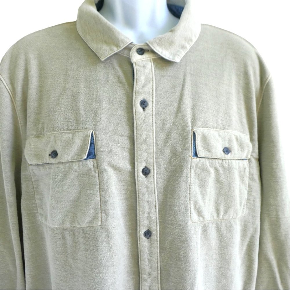 Carbon 2 Cobalt Cotton Field Button Front Shirt Two Chest Button Flap Pockets XL
